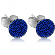 STERLING SILVER 925 MULTICOLOUR BALLS EAR STUDS PAIR