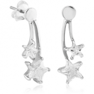 STERLING SILVER 925 FALLING STAR EARRINGS PAIR