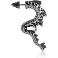 SURGICAL STEEL TWO-SIDED FAKE PIERCING - DRAGON TAIL PIERCING