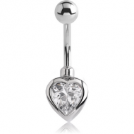 SURGICAL STEEL JEWELLED NAVEL BANANA PIERCING