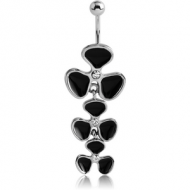 SURGICAL STEEL JEWELLED NAVEL BANANA PIERCING