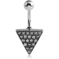 SURGICAL STEEL JEWELLED NAVEL BANANA PIERCING