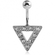 SURGICAL STEEL JEWELLED NAVEL BANANA PIERCING