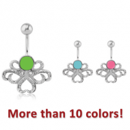 SURGICAL STEEL ENAMEL JEWELLED BANANA PIERCING