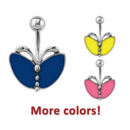 SURGICAL STEEL ENAMEL NAVEL BANANA PIERCING