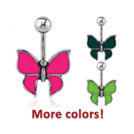 SURGICAL STEEL ENAMEL NAVEL BANANA PIERCING
