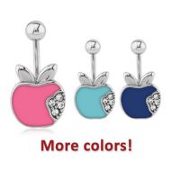 SURGICAL STEEL ENAMEL JEWELLED BANANA PIERCING