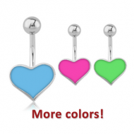 SURGICAL STEEL ENAMEL JEWELLED NAVEL BANANA PIERCING