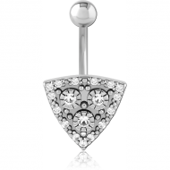 SURGICAL STEEL JEWELLED NAVEL BANANA PIERCING