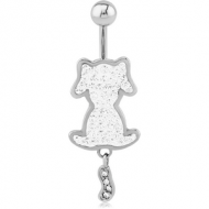 SURGICAL STEEL CRYSTALINE JEWELLED NAVEL BANANA