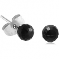 UV ACRYLIC FACETED BALL EAR STUDS PAIR