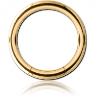 GOLD PVD 18K COATED SURGICAL STEEL SMOOTH SEGMENT RING PIERCING