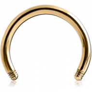 GOLD PVD 18K COATED SURGICAL STEEL CIRCULAR BARBELL PIN