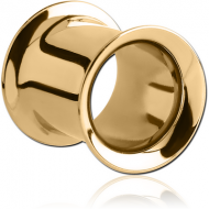 GOLD PVD 18K COATED STAINLESS STEEL DOUBLE FLARED TUNNEL