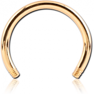 GOLD PVD 18K COATED SURGICAL STEEL MICRO CIRCULAR BARBELL PIN