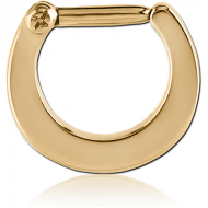 GOLD PVD 18K COATED SURGICAL STEEL HINGED SEPTUM CLICKER