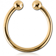 GOLD PVD 18K COATED SURGICAL STEEL FAKE SEPTUM RING PIERCING