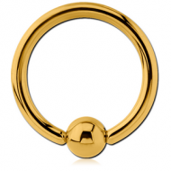 GOLD PVD COATED SURGICAL STEEL BALL CLOSURE RING