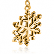 GOLD PVD COATED BRASS CHARM - SNOWFLAKE
