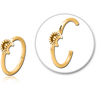 GOLD PVD COATED SURGICAL STEEL HINGED SEPTUM RING - CRESCENT PIERCING
