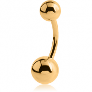 GOLD PVD COATED SURGICAL STEEL NAVEL BANANA