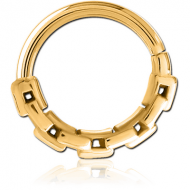 GOLD PVD COATED SURGICAL STEEL SEAMLESS RING PIERCING