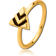 GOLD PVD COATED SURGICAL STEEL SEAMLESS RING - TRIANGLE