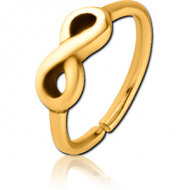 GOLD PVD COATED SURGICAL STEEL SEAMLESS RING - INFINITY PIERCING
