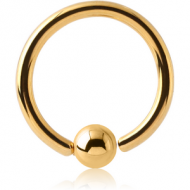 GOLD PVD COATED SURGICAL STEEL FIXED BEAD RING PIERCING