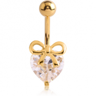 GOLD PVD COATED SURGICAL STEEL JEWELLED BANANA PIERCING