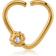 GOLD PVD COATED SURGICAL STEEL OPEN HEART SEAMLESS RING