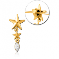 SURGICAL STEEL SLIDING JEWELLED CHARM FOR INDUSTRIAL BARBELL