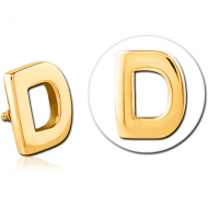 GOLD PVD COATED SURGICAL STEEL ATTACHMENT FOR 1.6MM INTERNALLY THREADED PINS - D PIERCING