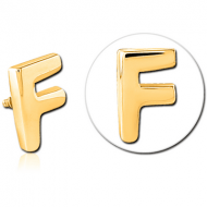 GOLD PVD COATED SURGICAL STEEL ATTACHMENT FOR 1.6MM INTERNALLY THREADED PINS - F PIERCING