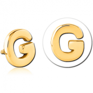 GOLD PVD COATED SURGICAL STEEL ATTACHMENT FOR 1.6MM INTERNALLY THREADED PINS - G PIERCING