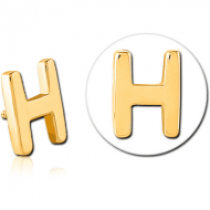 GOLD PVD COATED SURGICAL STEEL ATTACHMENT FOR 1.6MM INTERNALLY THREADED PINS - H PIERCING