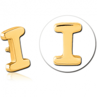 GOLD PVD COATED SURGICAL STEEL ATTACHMENT FOR 1.6MM INTERNALLY THREADED PINS - I PIERCING
