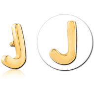 GOLD PVD COATED SURGICAL STEEL ATTACHMENT FOR 1.6MM INTERNALLY THREADED PINS - J PIERCING
