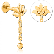GOLD PVD COATED SURGICAL STEEL INTERNALLY THREADED MICRO LABRET