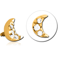 GOLD PVD COTED SURGICAL STEEL JEWELLED MICRO ATTACHMENT FOR 1.2MM INTERNALLY THREADED PINS PIERCING