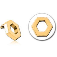 GOLD PVD COATED SURGICAL STEEL MICRO ATTACHMENT FOR 1.2MM INTERNALLY THREADED PINS PIERCING