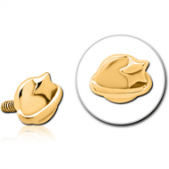 GOLD PVD COATED SURGICAL STEEL MICRO ATTACHMENT FOR 1.2MM INTERNALLY THREADED PINS - EYE STAR PIERCING