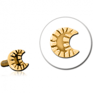 GOLD PVD COATED SURGICAL STEEL MICRO ATTACHMENT FOR 1.2MM INTERNALLY THREADED PINS - CRESCENT PIERCING