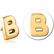 GOLD PVD COATED SURGICAL STEEL MICRO ATTACHMENT FOR 1.2MM INTERNALLY THREADED PINS - B PIERCING
