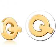 GOLD PVD COATED SURGICAL STEEL MICRO ATTACHMENT FOR 1.2MM INTERNALLY THREADED PINS - Q PIERCING