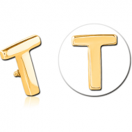 GOLD PVD COATED SURGICAL STEEL MICRO ATTACHMENT FOR 1.2MM INTERNALLY THREADED PINS - T PIERCING