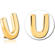 GOLD PVD COATED SURGICAL STEEL MICRO ATTACHMENT FOR 1.2MM INTERNALLY THREADED PINS - U PIERCING