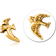 GOLD PVD COATED SURGICAL STEEL MICRO ATTACHMENT FOR 1.2MM INTERNALLY THREADED PINS PIERCING