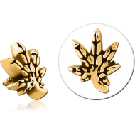 GOLD PVD COATED SURGICAL STEEL MICRO ATTACHMENT FOR 1.2MM INTERNALLY THREADED PINS PIERCING