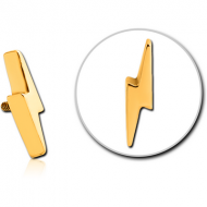 GOLD PVD COATED SURGICAL STEEL MICRO ATTACHMENT FOR 1.2MM INTERNALLY THREADED PINS - LIGHTNING